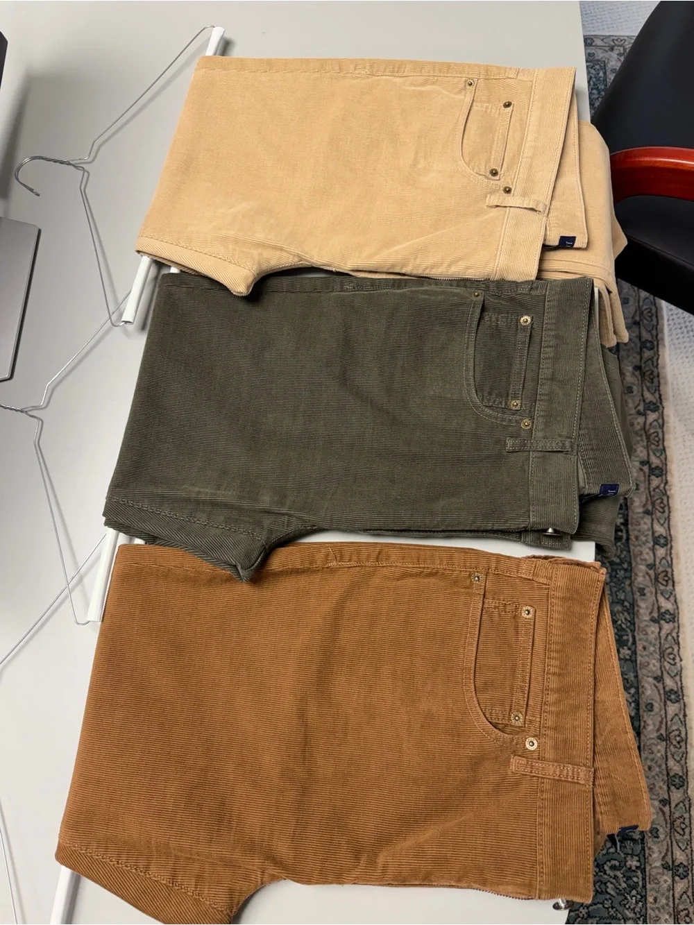 J. Crew Men's Corduroy Pants in Tan, Olive & Camel